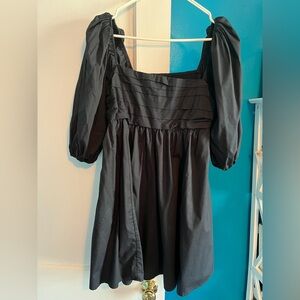 Abercrombie & Fitch Women’s Black Puff-Sleeve Mini Dress